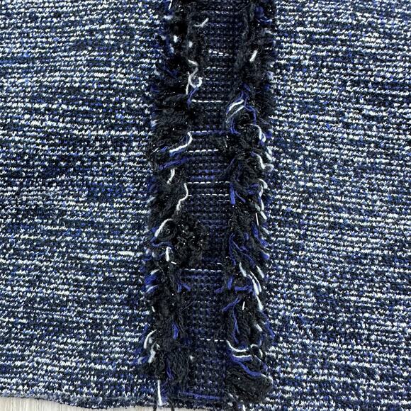 Adrianna Papell Navy Tweed Knit Short Sleeve Elegant Office Chic Shift Dress 10 - Picture 4 of 13